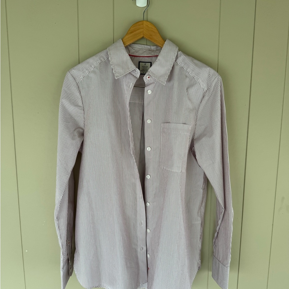 Denver Hayes Pink & White Thin-Striped Button-Up Shirt